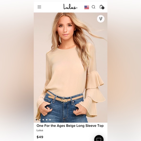 Pleated Sleeve Blouse - Picture 1 of 9